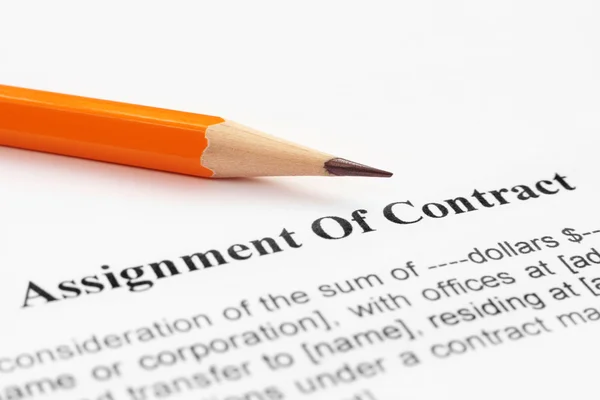 Assignment of contract — Stock Photo, Image