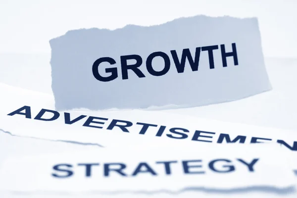 Crescita concetto di strategia pubblicitaria — Foto Stock