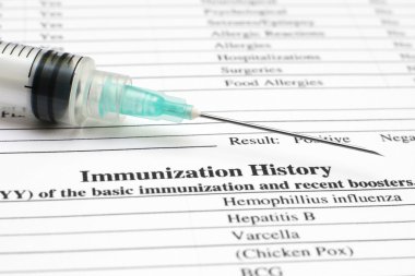 Immunization history form clipart
