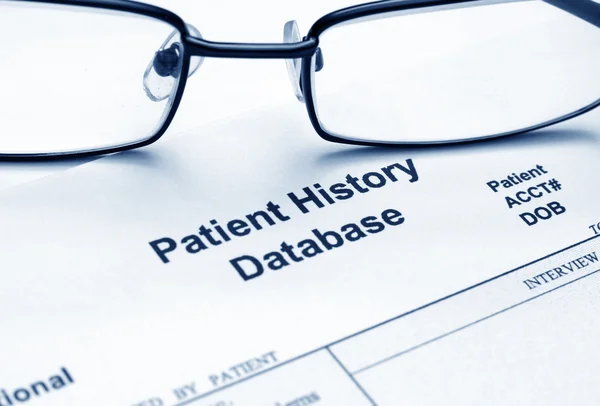 Pacientovy historie databáze — Stock fotografie