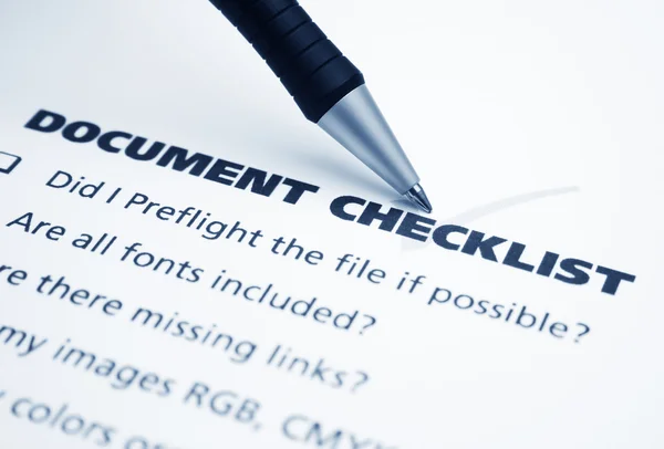 Dokument-Checkliste — Stockfoto