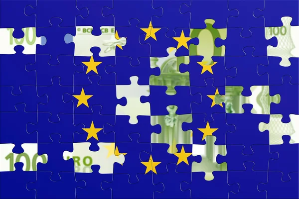 De vlag van de puzzel van de EU — Stockfoto