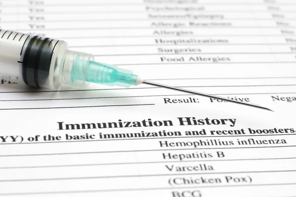 Forma di storia di immunizzazione — Foto Stock