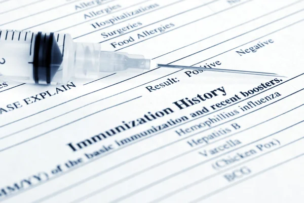 Immunizálás történelem űrlap — Stock Fotó