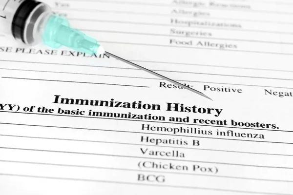 Immuniseringshistorikform — Stockfoto