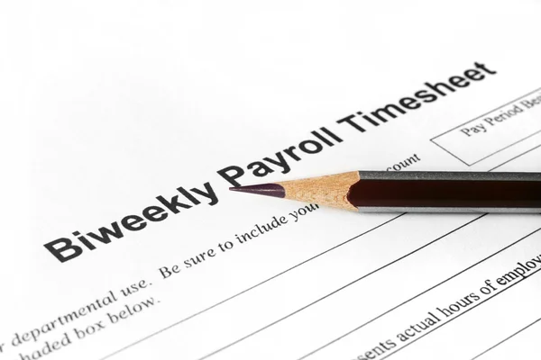 Biweekly payroll timesheet — Stock Photo, Image