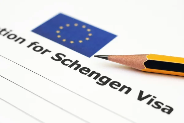 Заява на отримання шенгенської візи — стокове фото