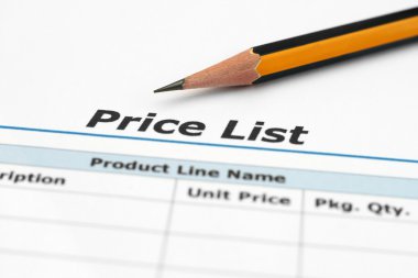 Price list clipart