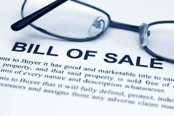 Bill of sale — Stock Photo, Image