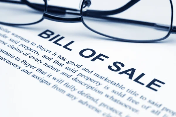 Bill of sale — Stock Photo, Image