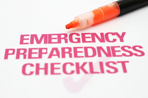 Lista de comprobación de emergencia — Foto de Stock