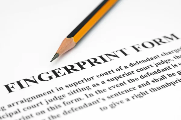 Fingerprint form — Stock Photo, Image