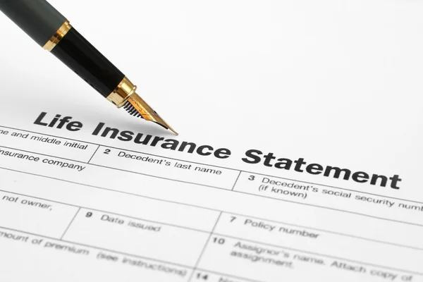 Formulário de seguro de vida — Fotografia de Stock