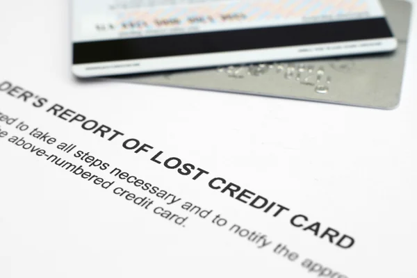 Kayıp kredi kartı raporu — Stok fotoğraf