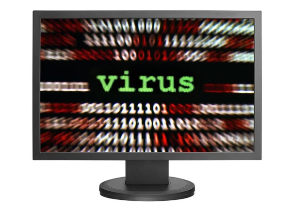Virus nad binární data — Stock fotografie