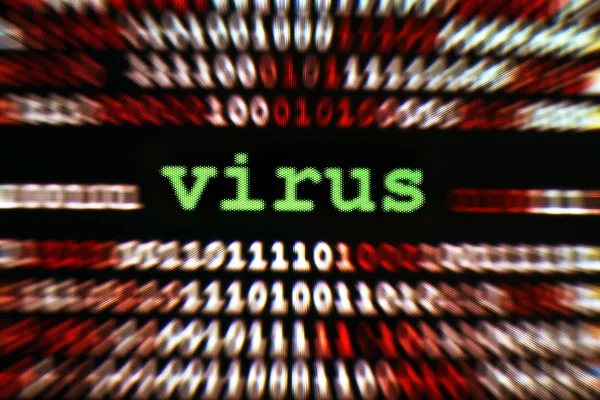 Virus melalui data biner — Stok Foto