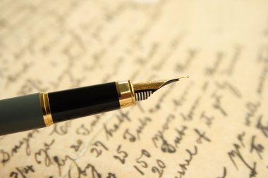 eski mektup ve dolma kalem