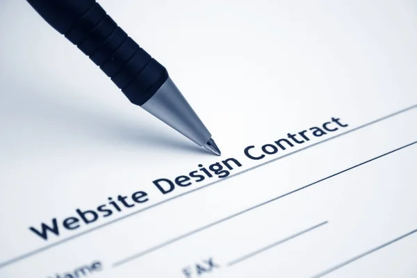 Webseiten-Design-Vertrag — Stockfoto