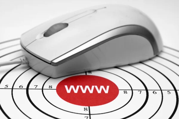 WWW target and mouse — Stock Photo, Image