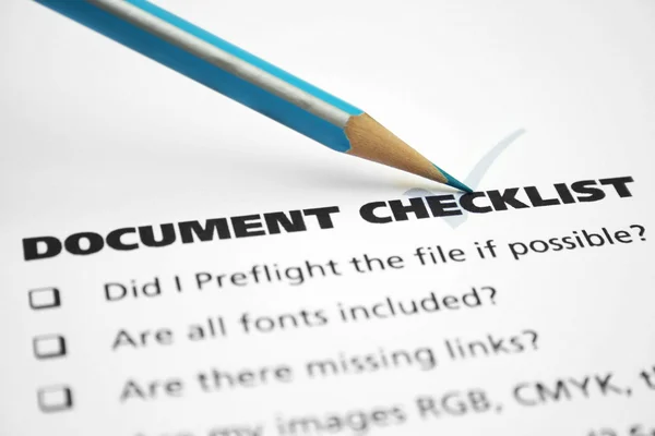 Dokument-Checkliste — Stockfoto