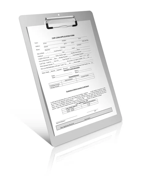 Car loan application form — Stock Photo, Image