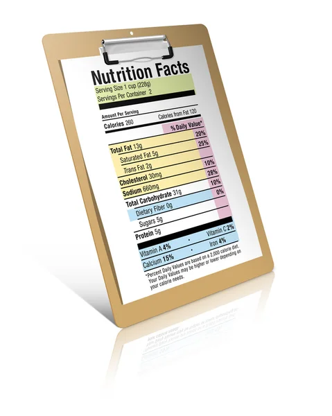 Datos nutricionales — Foto de Stock