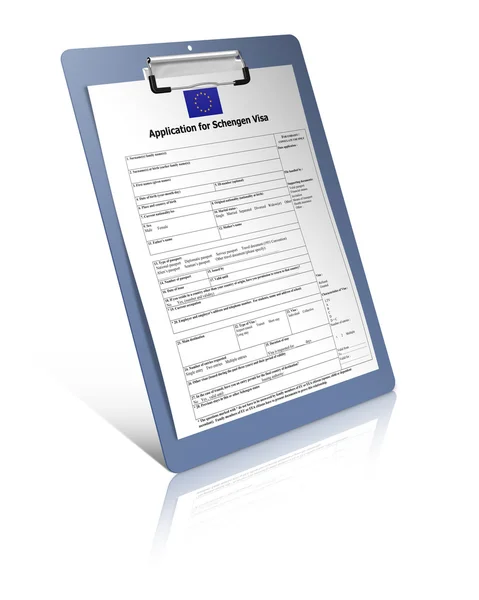 Formulário de visto Schengen — Fotografia de Stock