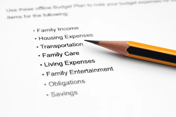 Home budget plan — Stock Photo, Image