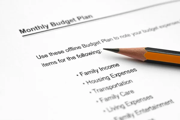 Monthly budget plan — Stock Photo, Image