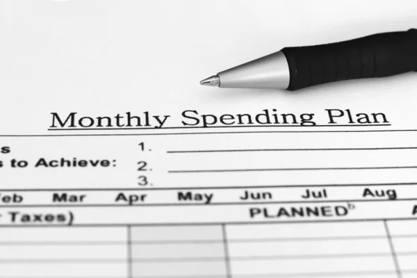 Monatlicher Haushaltsplan — Stockfoto