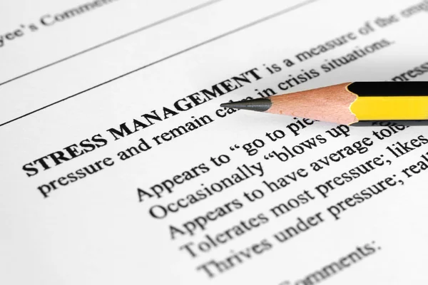Stress management form — Stockfoto