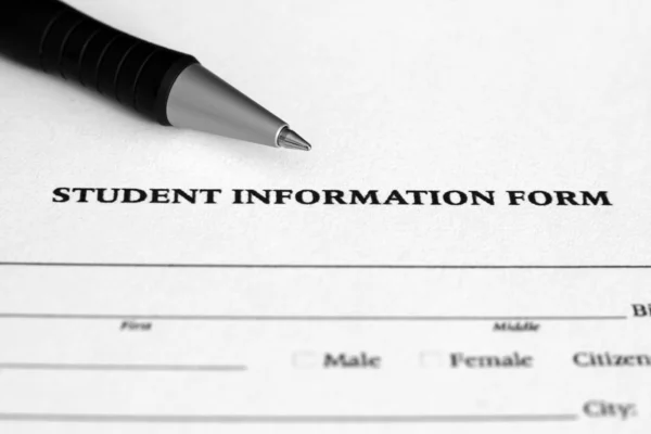 Форма студенческой информации — стоковое фото