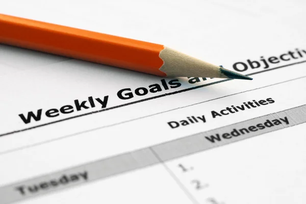 Weekly goals and objectives — Stock Photo, Image