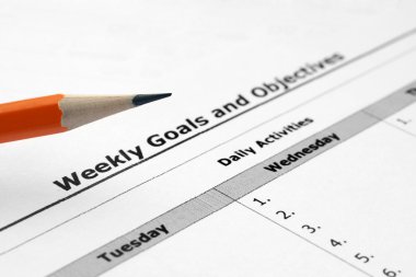 Weekly goals and objectives clipart