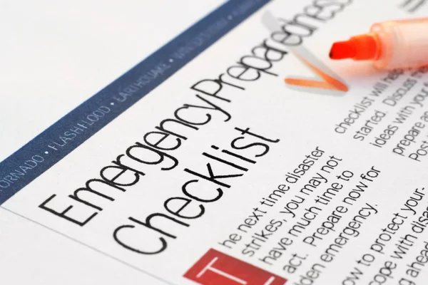 Lista de verificação de emergência — Fotografia de Stock