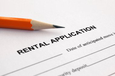 Rental application with pencil clipart