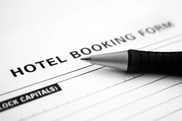 Hotel rezervační formulář — Stock fotografie