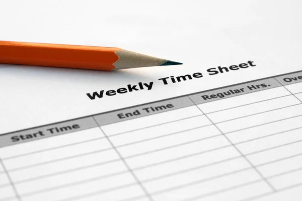 Weekly time sheet — Stock Photo, Image