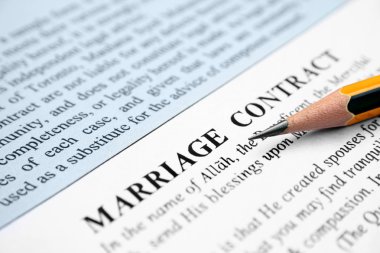 Marriage contract clipart