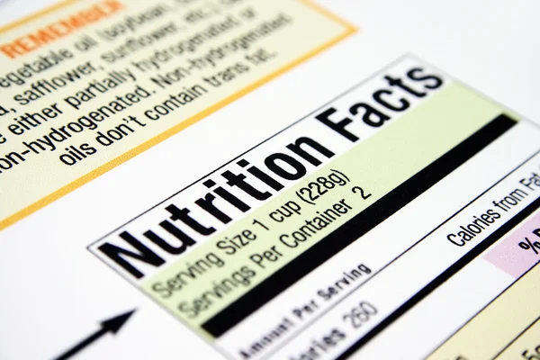 Factos nutricionais — Fotografia de Stock