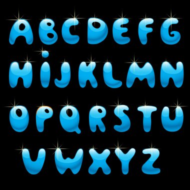 Glossy alphabet clipart