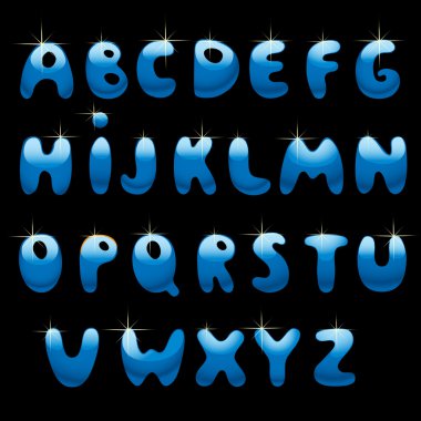 Glossy alphabet clipart