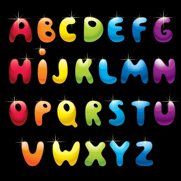Glossy alphabet — Stock Vector