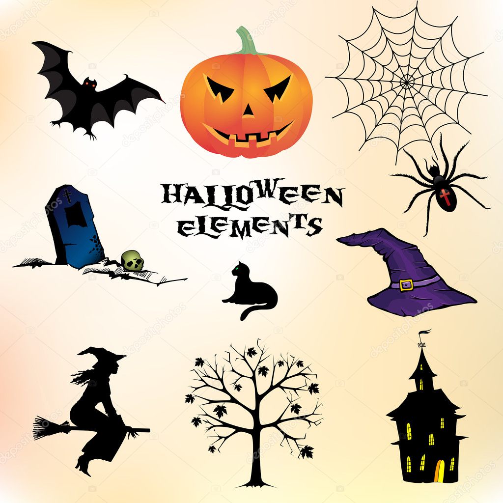 Mellow realiteit Luipaard Halloween elements Stock Vector Image by ©Ola-Ola #6638434