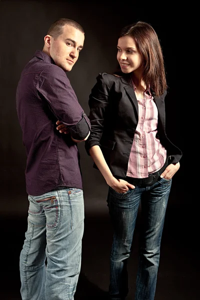 Fashionable young couple — Stock Photo, Image