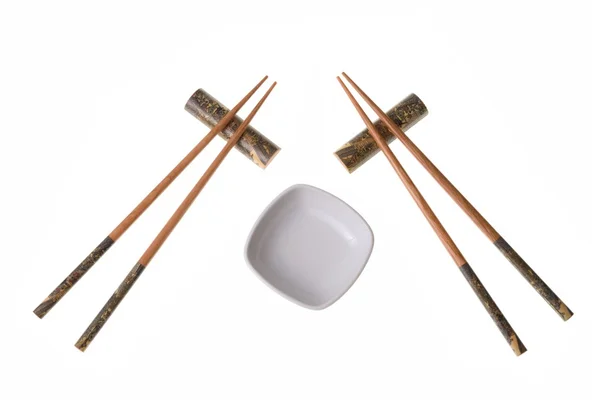 stock image Two pairs of wooden chopsticks