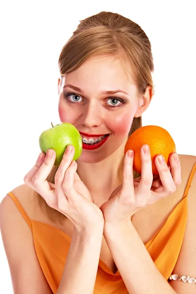 吃水果的妇女 — 图库照片