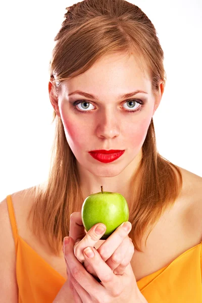 有苹果的女人 — 图库照片