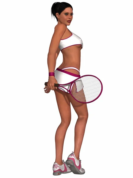 Sexy female tennis player — Stock Photo, Image