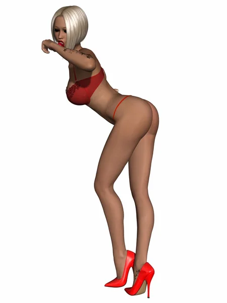 Sexy Mädchen posiert mit sexy Dessous — Stockfoto